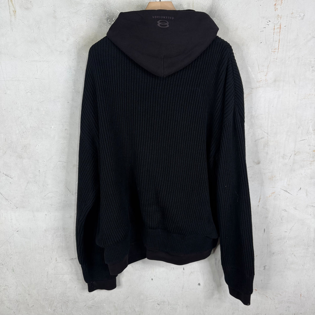 Balenciaga Double Layered Knit Zip Hoodie