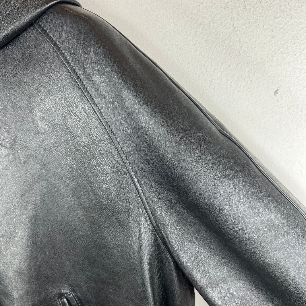 Celine Leather Hooded Bomber Jacket