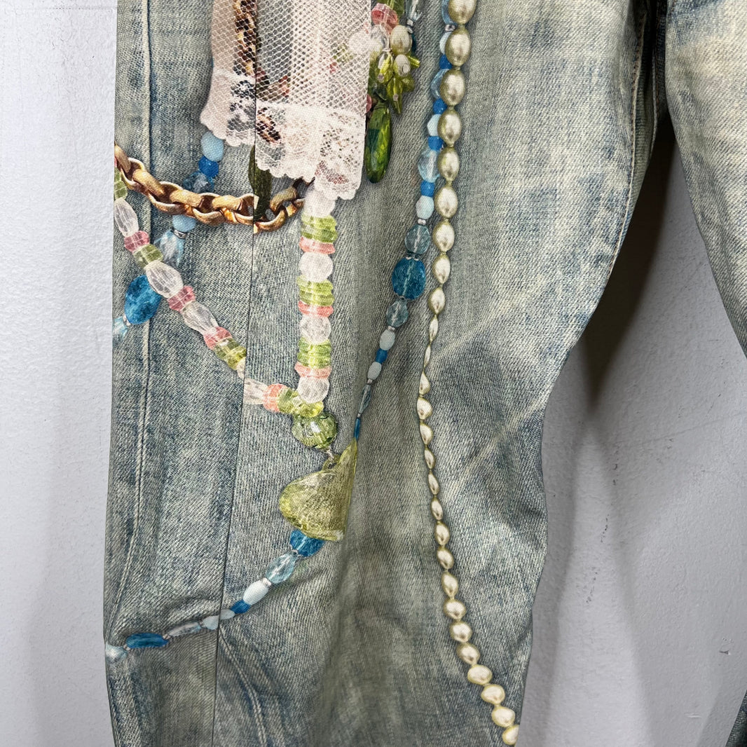 Acne Studios Pearl & Lace Trompe Denim Jeans