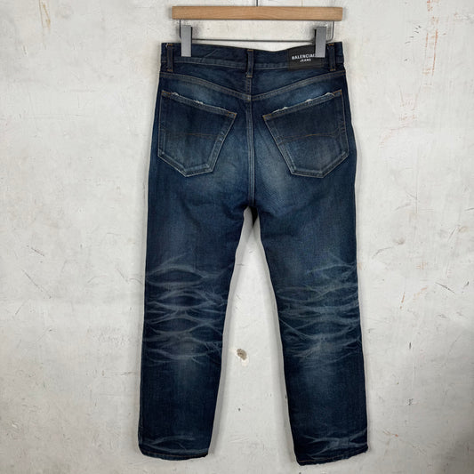 Balenciaga Dark Wash Distressed Jeans