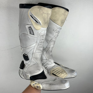 Balenciaga White Biker Moto Boots