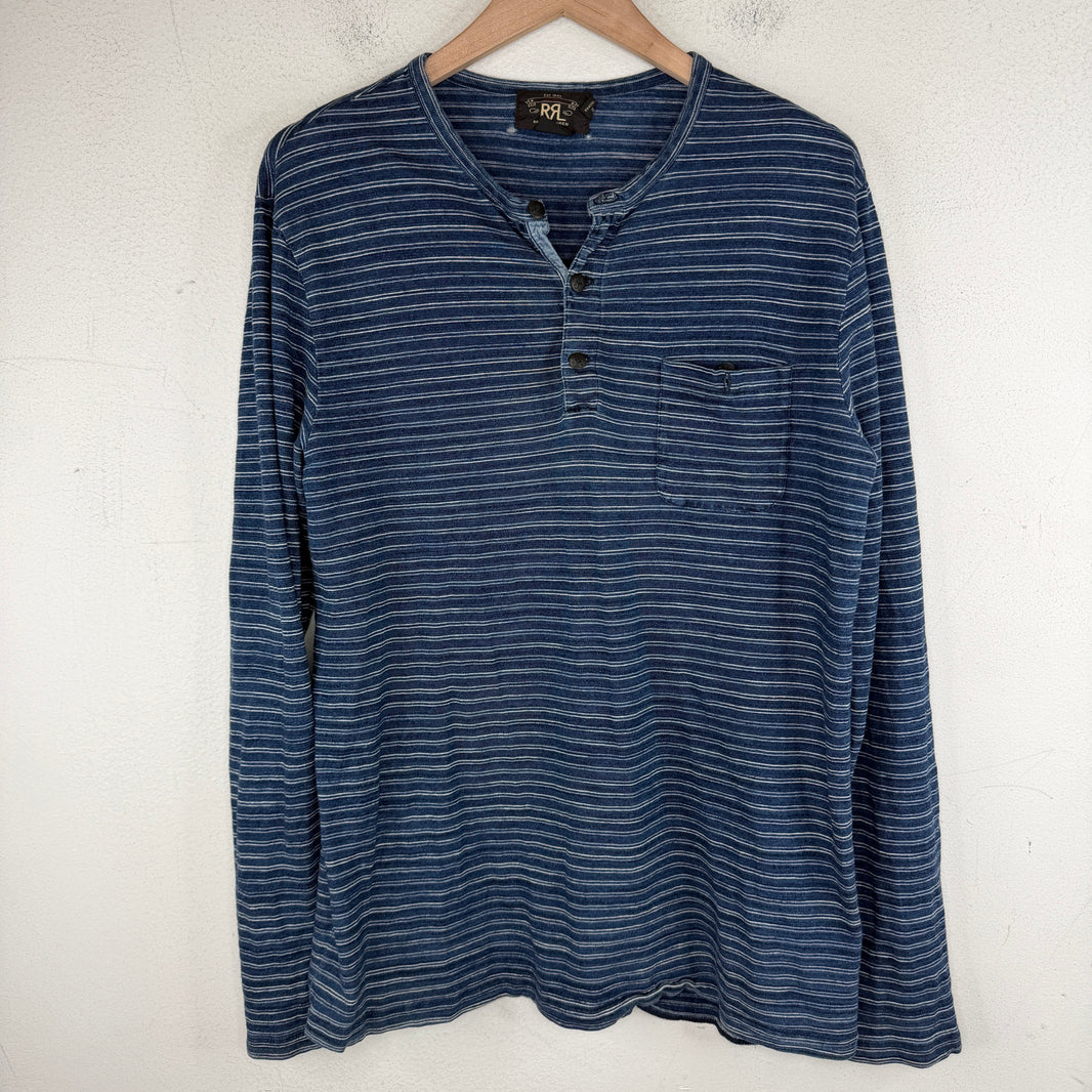 RRL Striped Blue Henley