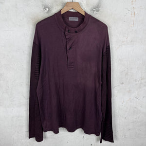 Yohji Yamamoto Maroon Cotton Henley Shirt
