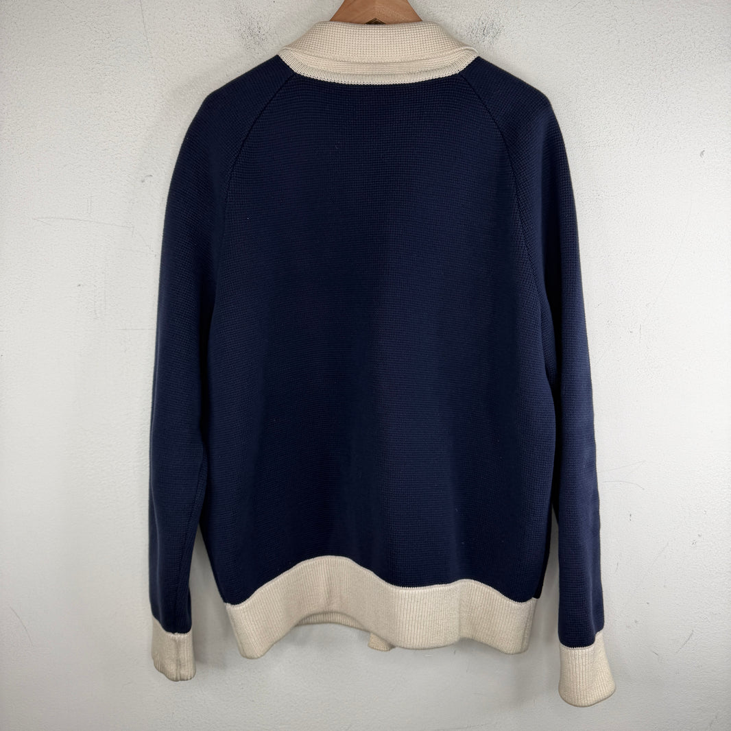 Gucci Navy Button-Up Knit Sweater