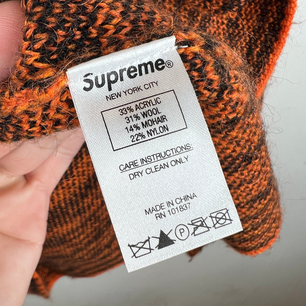 Supreme Orange Tiger Print Wool/Mohair Cardigan