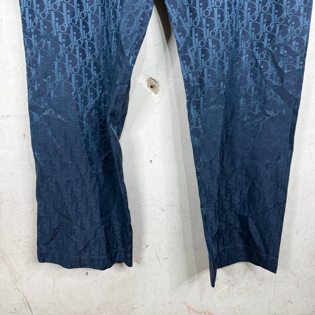 Dior Navy Silk Oblique Pants
