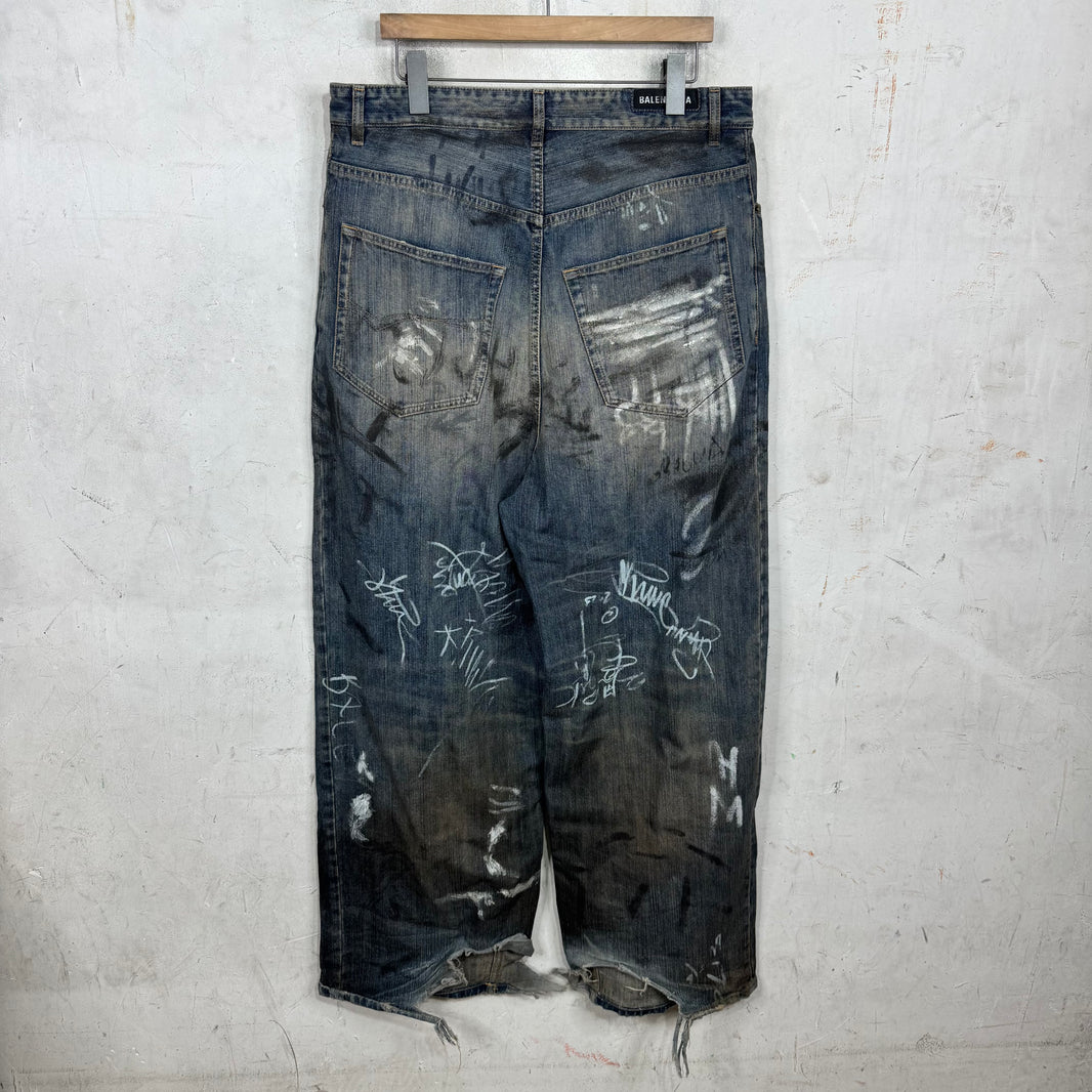 Balenciaga Graffiti Baggy Jeans