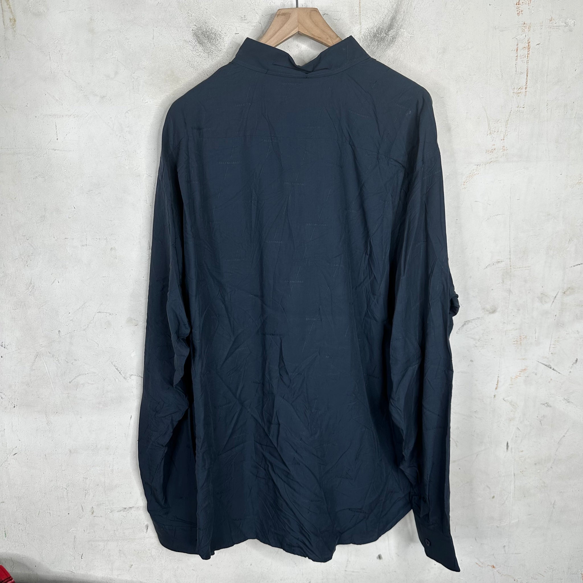 Balenciaga Navy Logo Shirt