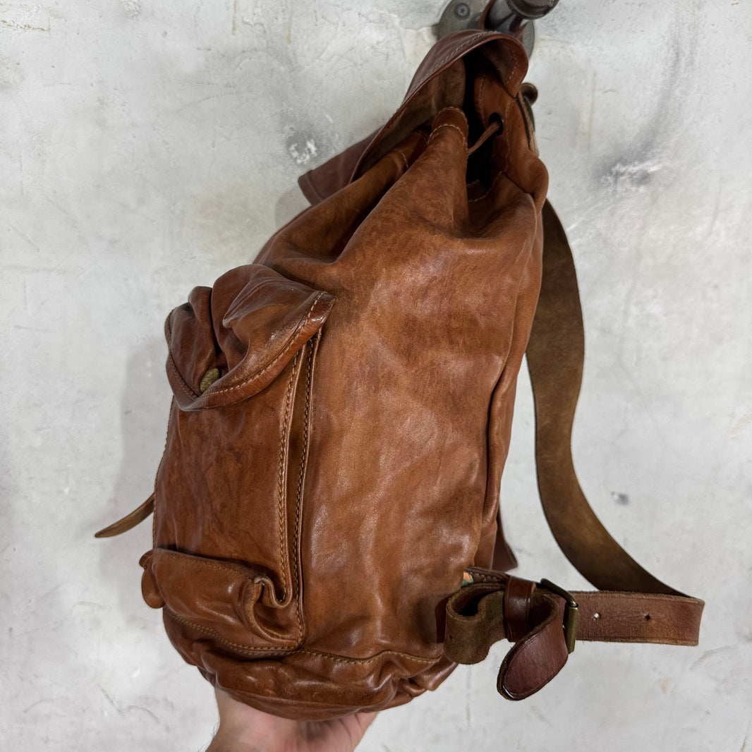 RRL Leather Flap Top Cinch Backback
