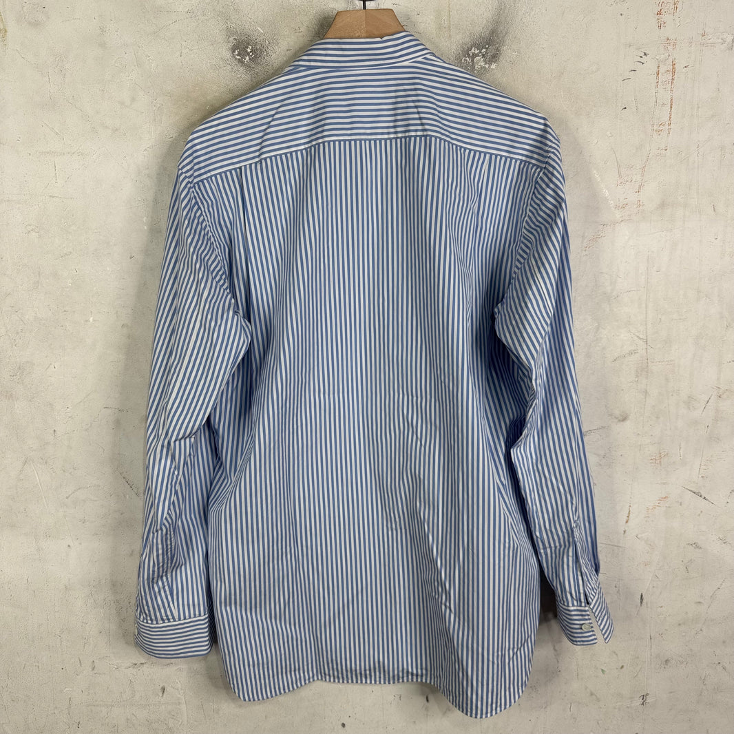 CDG Shirt Pinstriped Reconstructed Flower Shirt