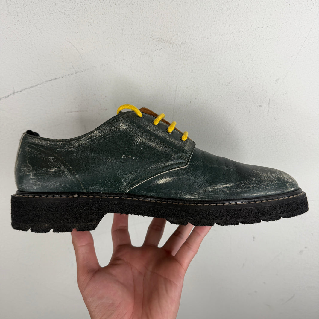 Maison Margiela Green Painted Derbies