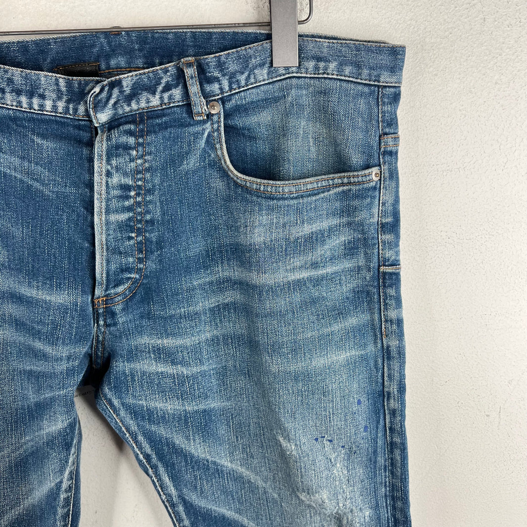 Dior Ink Me Paint Splatter Jeans