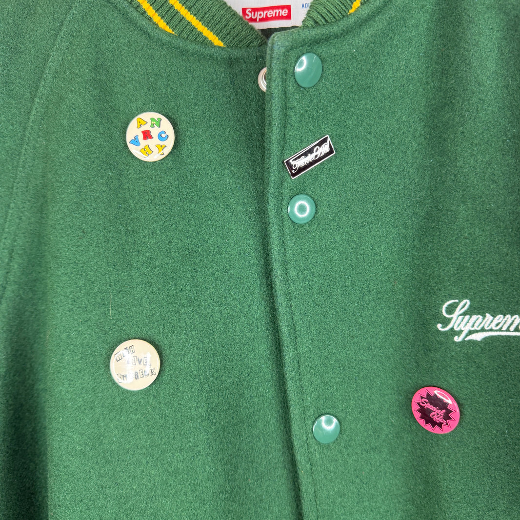 Supreme Green Jaime Reed It's All Bollocks Varsity Jacket