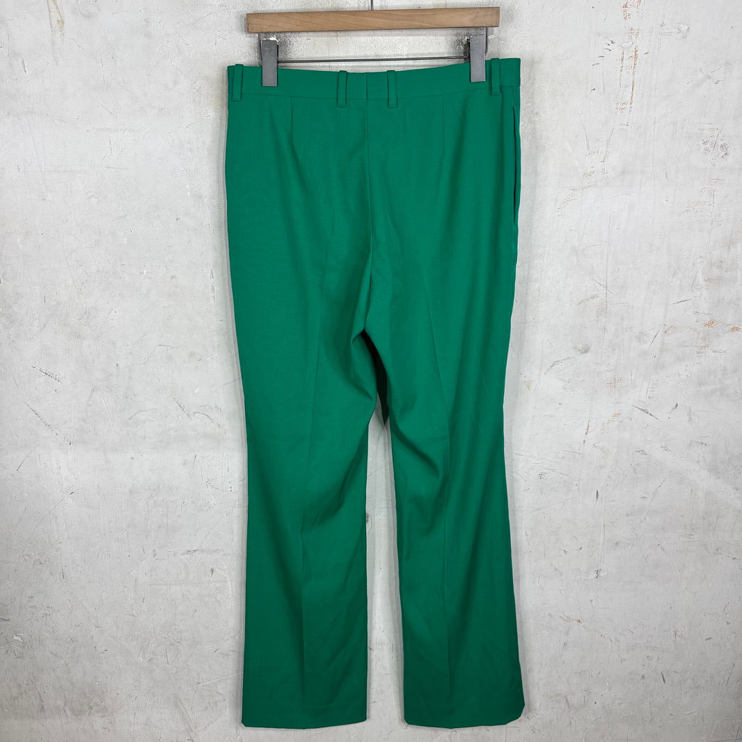 Balenciaga Green Pleated Trousers