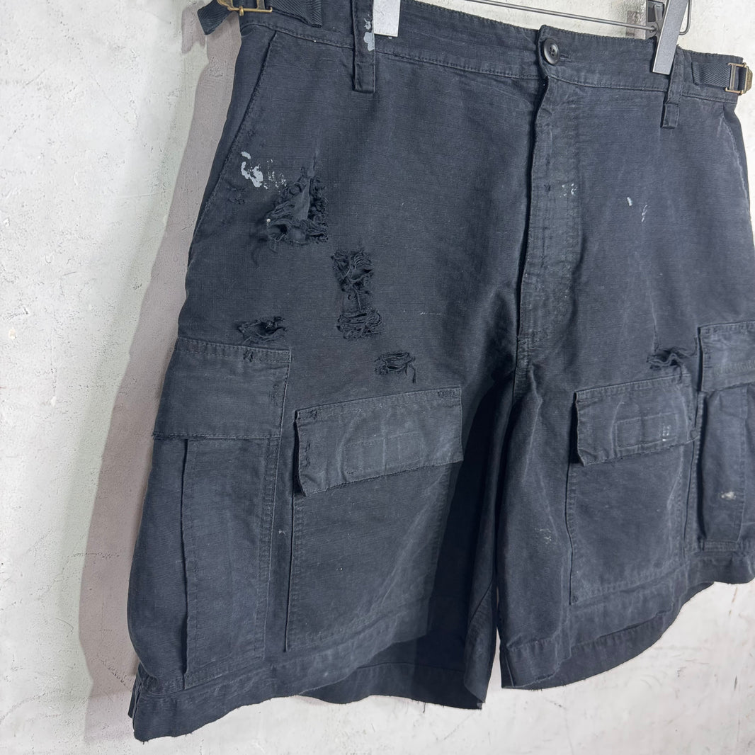 Balenciaga Ripstop Distressed Cargo Shorts