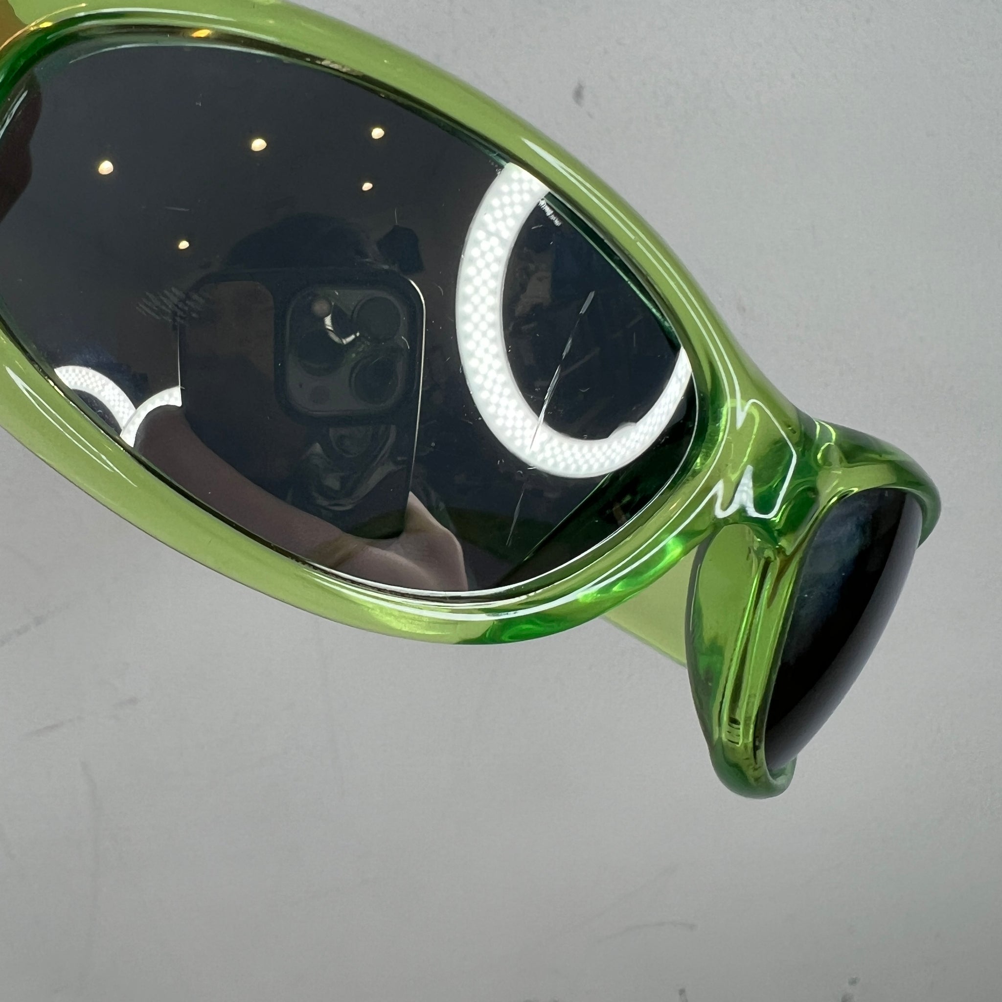 Stussy Neon Green Oval Sunglasses