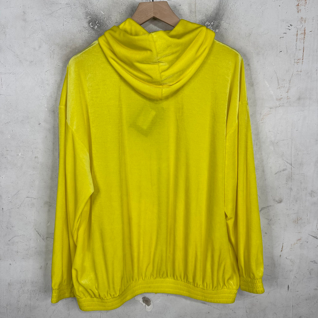 Balenciaga Yellow Velour Zip Up Hoodie