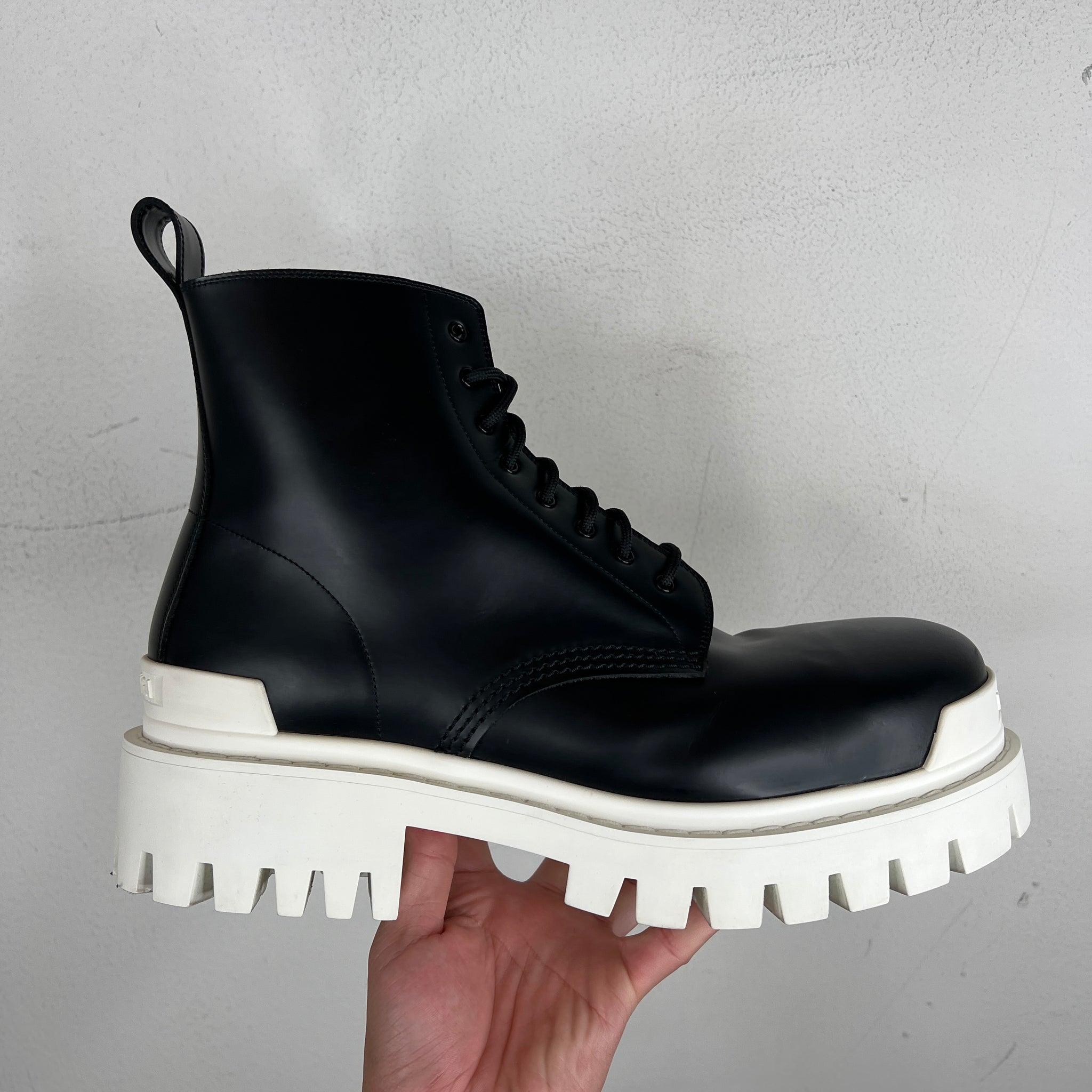 Balenciaga Black/White Strike Boots