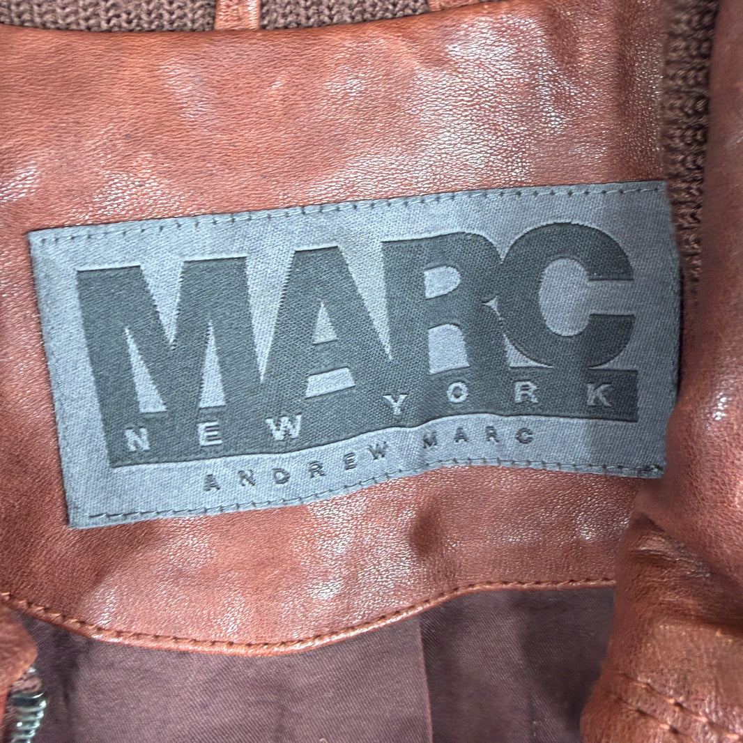 Andrew Marc Rust Leather Jacket