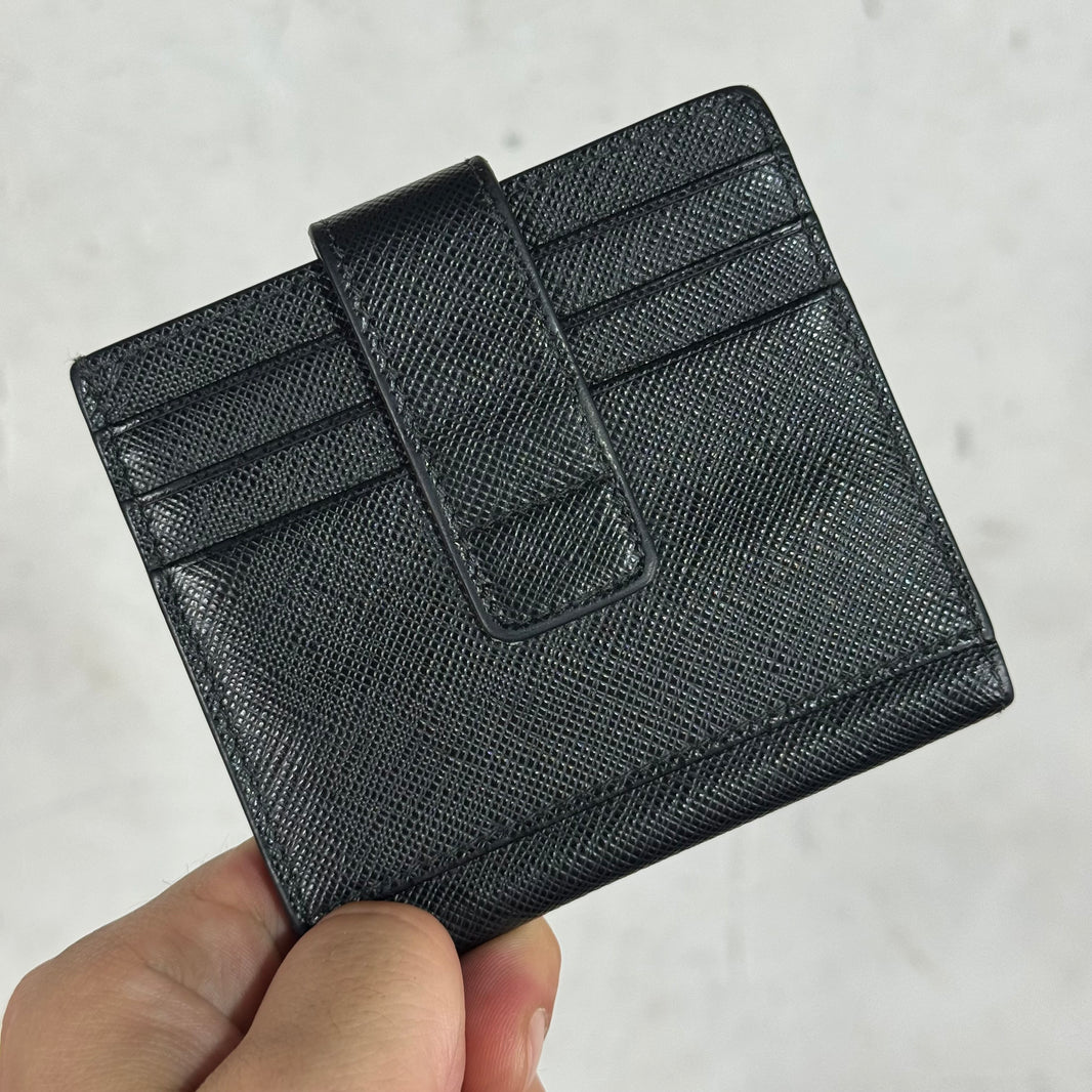Prada Saffiano Snap Button Bifold Wallet