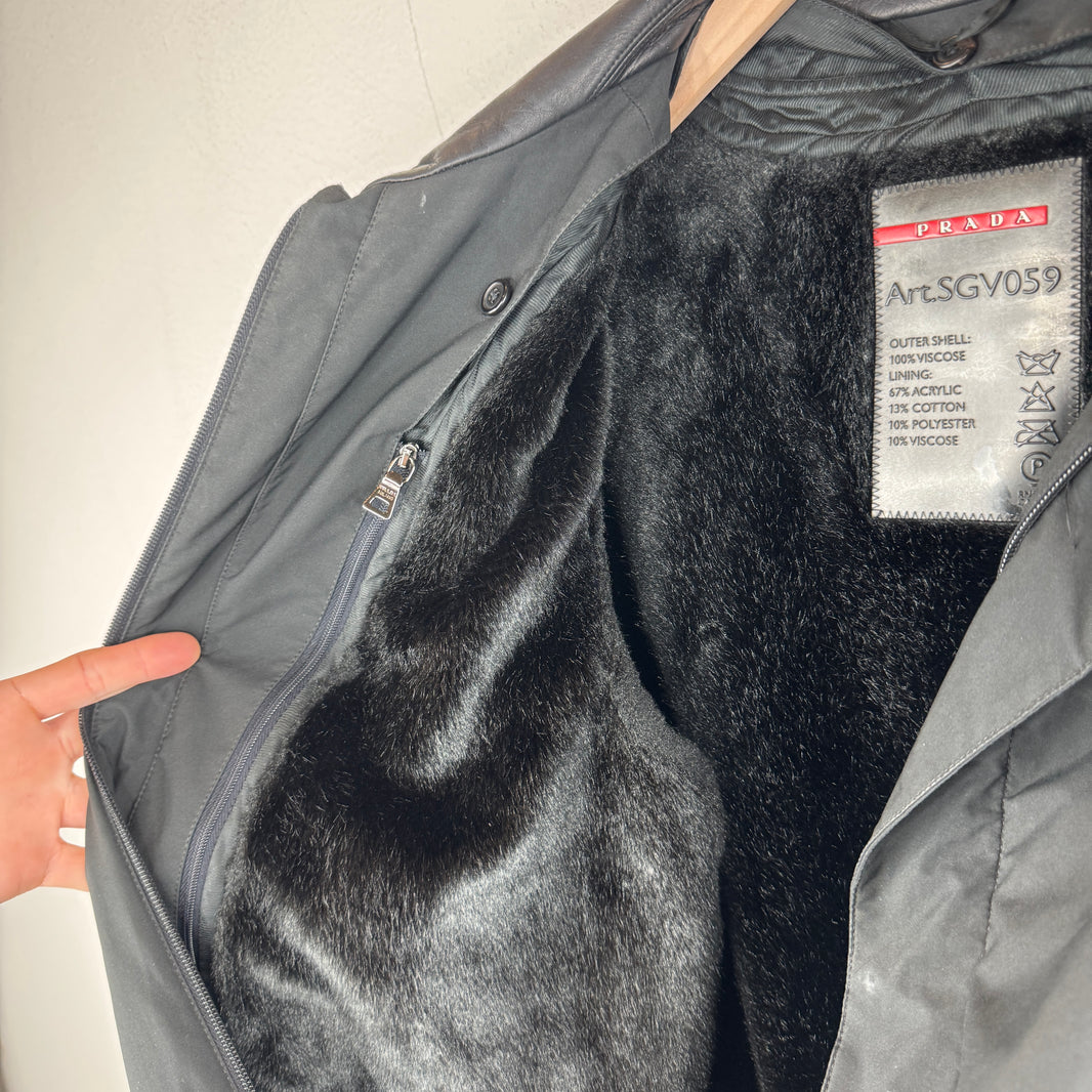 Prada Leather Collar Ski Jacket