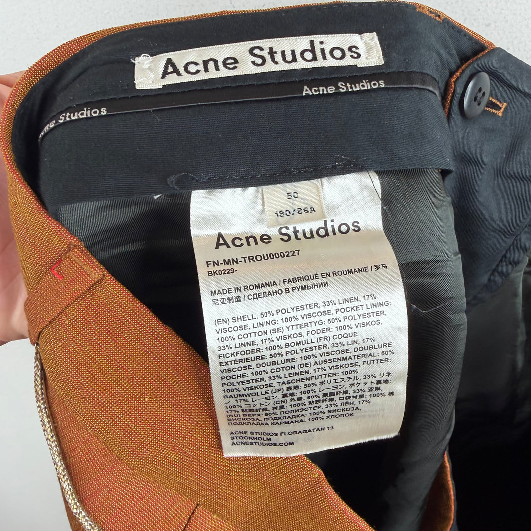 Acne Studios String Belt Burnt Orange Trousers