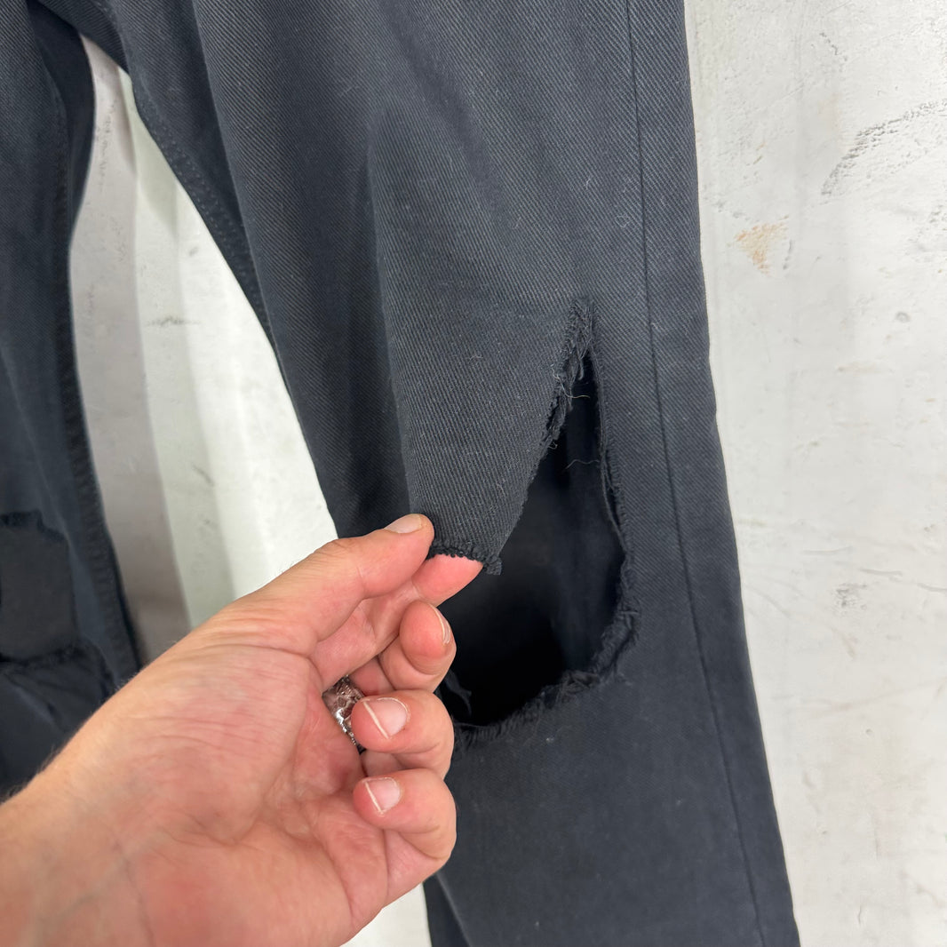 Balenciaga Black Distressed Straight Jeans