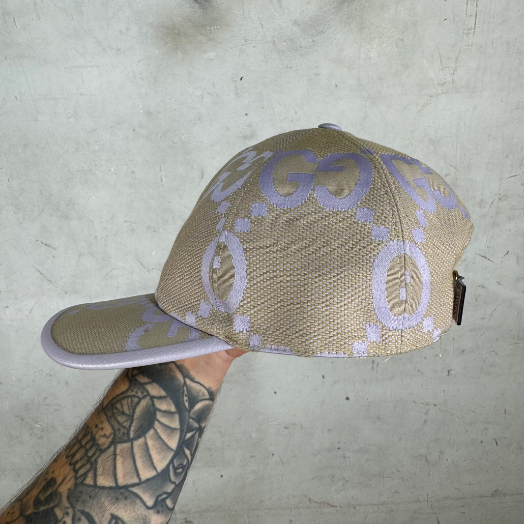 Gucci Beige Purple Monogram Hat