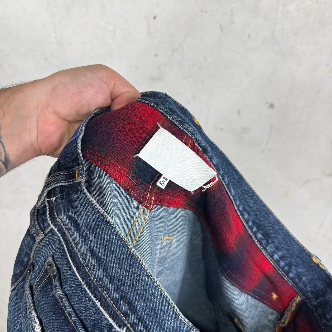 Margiela Pendleton Layered Distressed Jeans