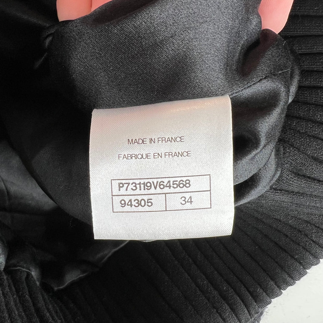 Chanel 22A Tweed Embellished Zip Up Jacket