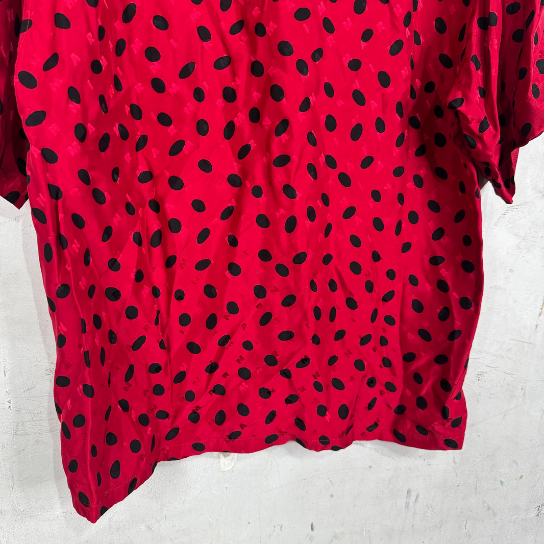 Marni Red Polka Dot Logo Viscose Shirt