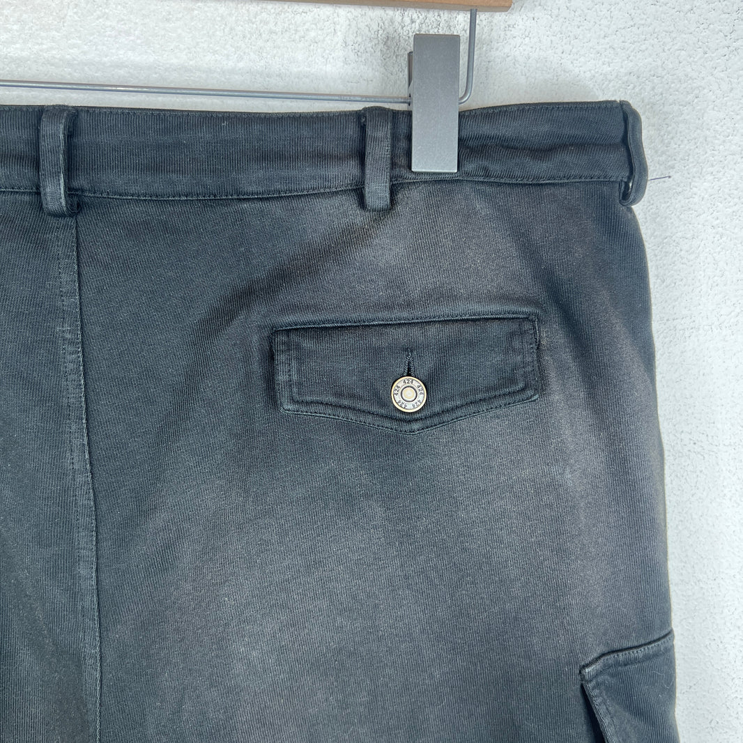 424 Black Crest Cargo Shorts