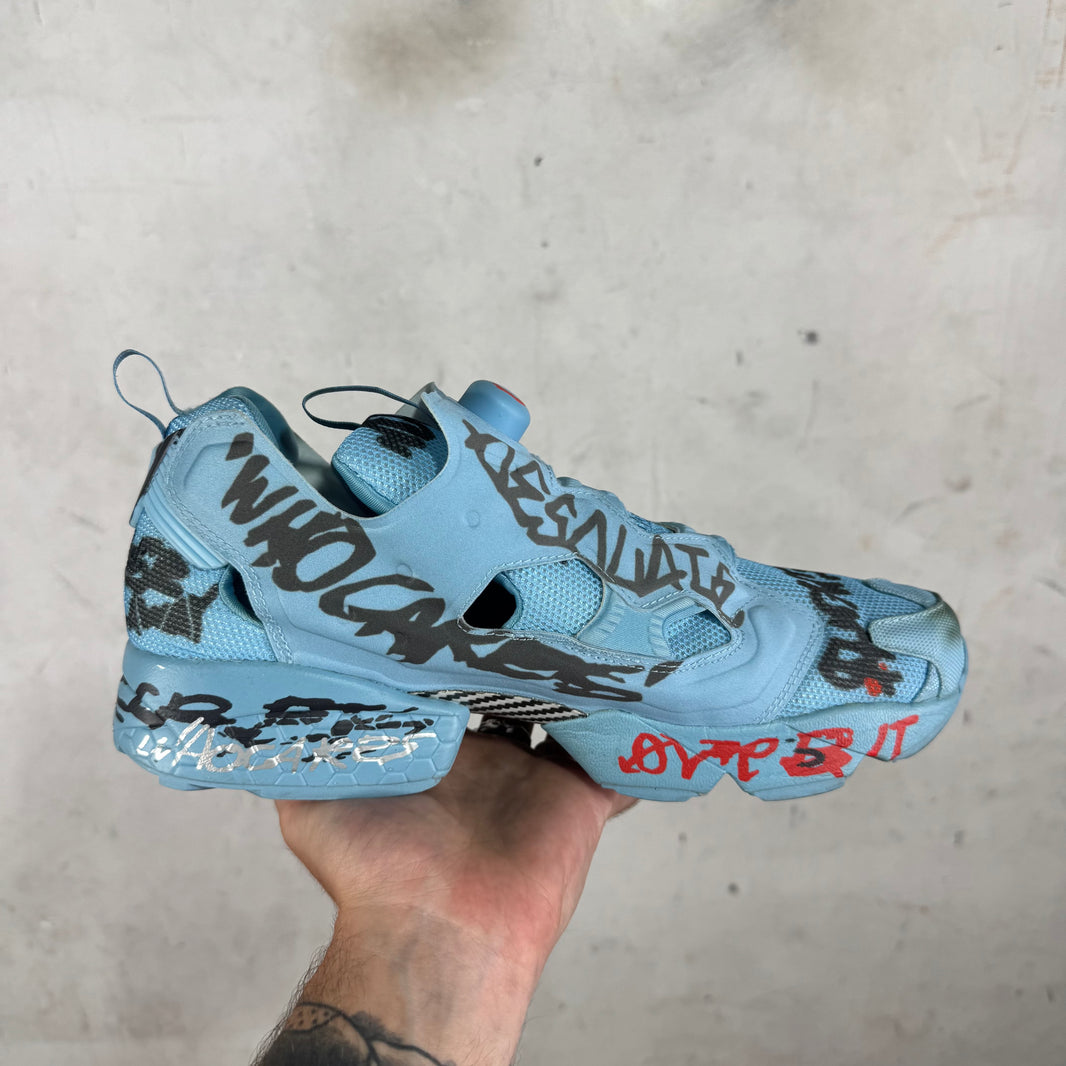 Vetements x Reebok Blue Grafitti Pumps