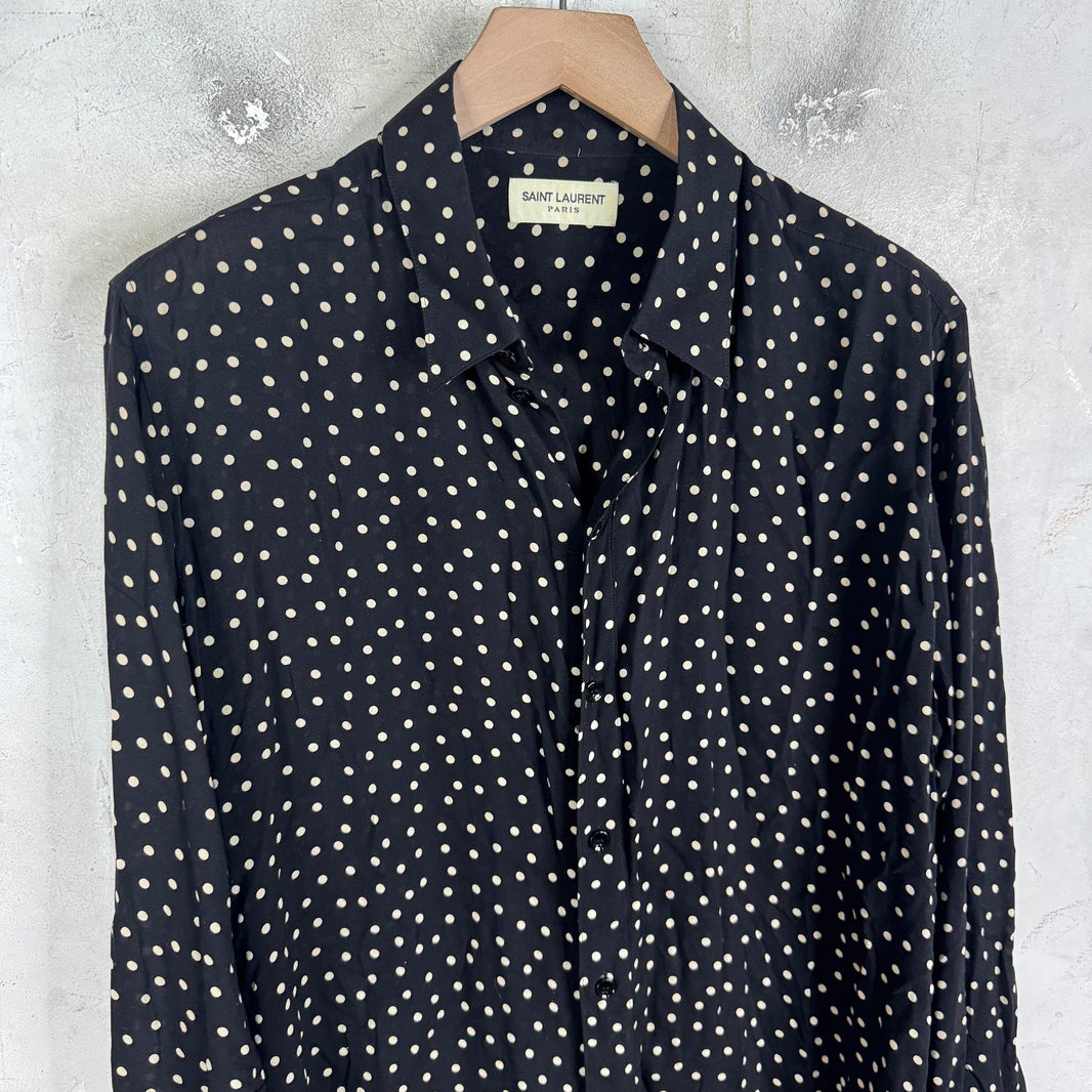 Saint Laurent Black Polka Dot LS Shirt