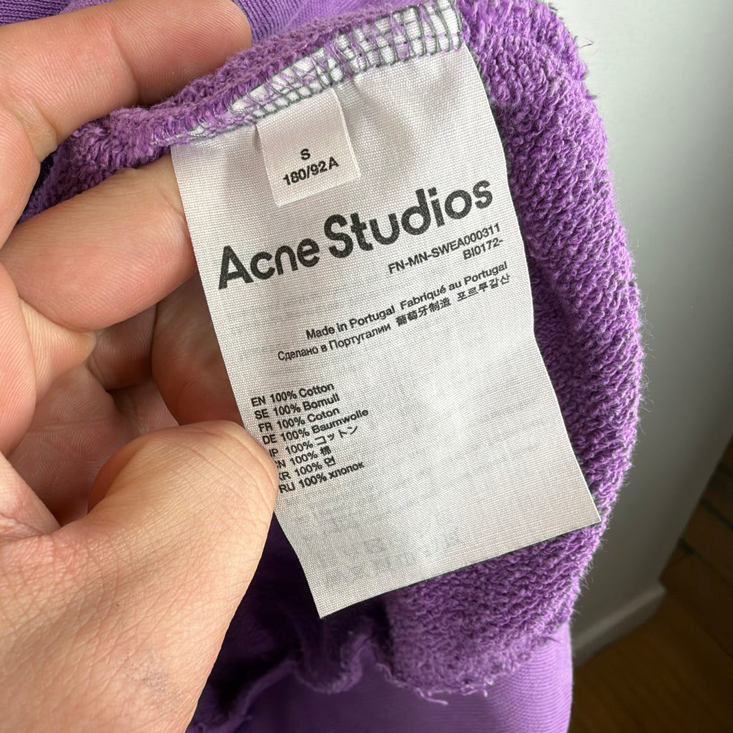 Acne Studios Chaintstich Logo Purple Crewneck