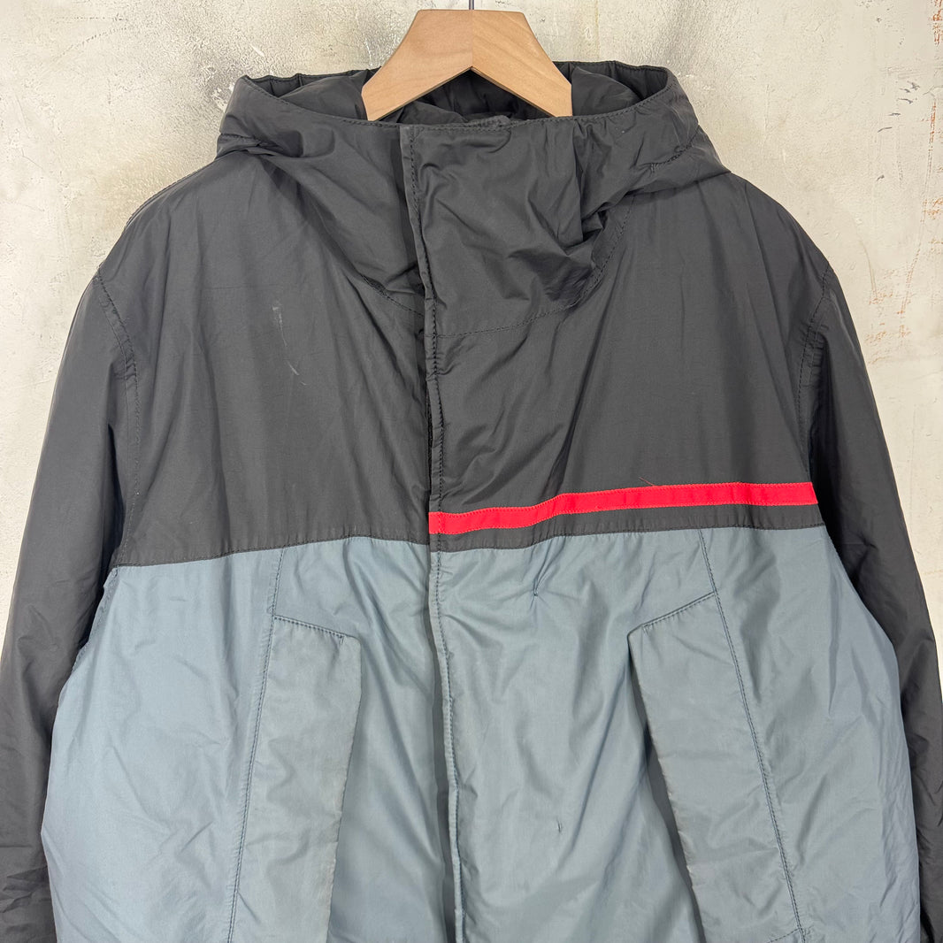 Prada Padded Striped Long Parka Jacket