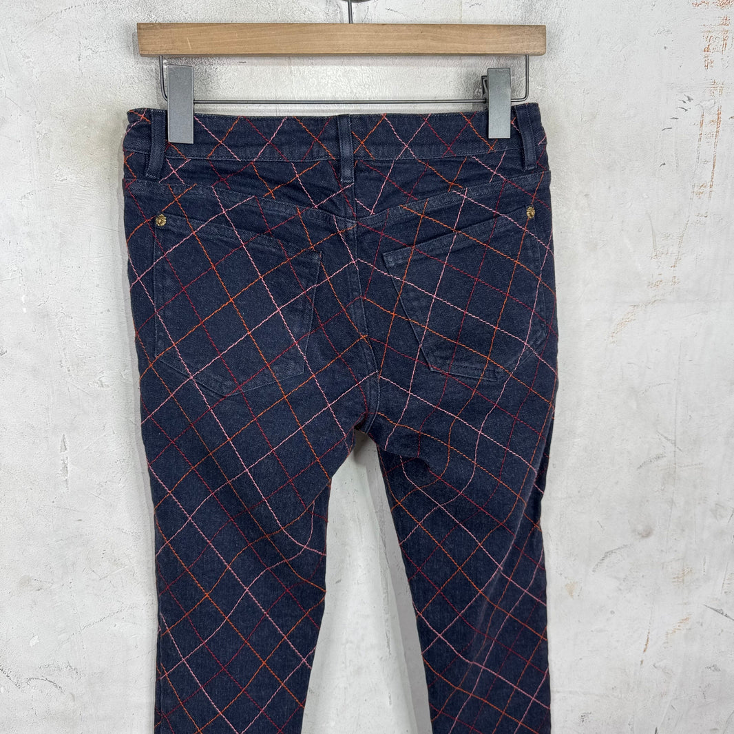Chanel Womens Quilted Multicolor Jeans