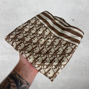 Dior Silk Brown Oblique Scarf