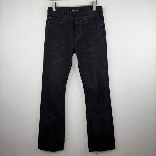 Balenciaga Black Whiskered Flared Jeans