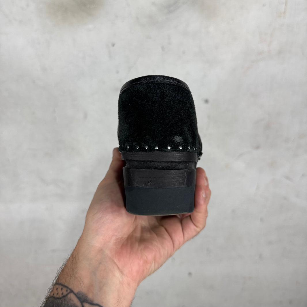 Needles Black Suede Clogs
