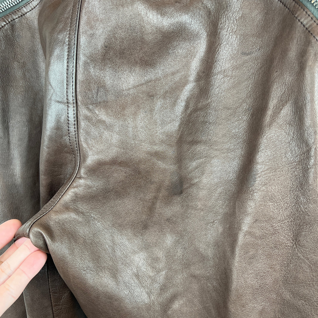 Rick Owens Brown Leather Banana Bolan Pants