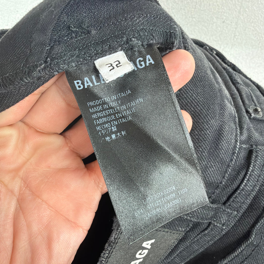 Balenciaga Washed Black Slim Straight Jeans