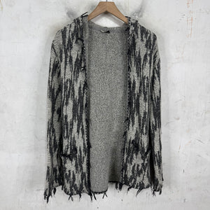 Saint Laurent Knitted Patterned Hooded Shawl