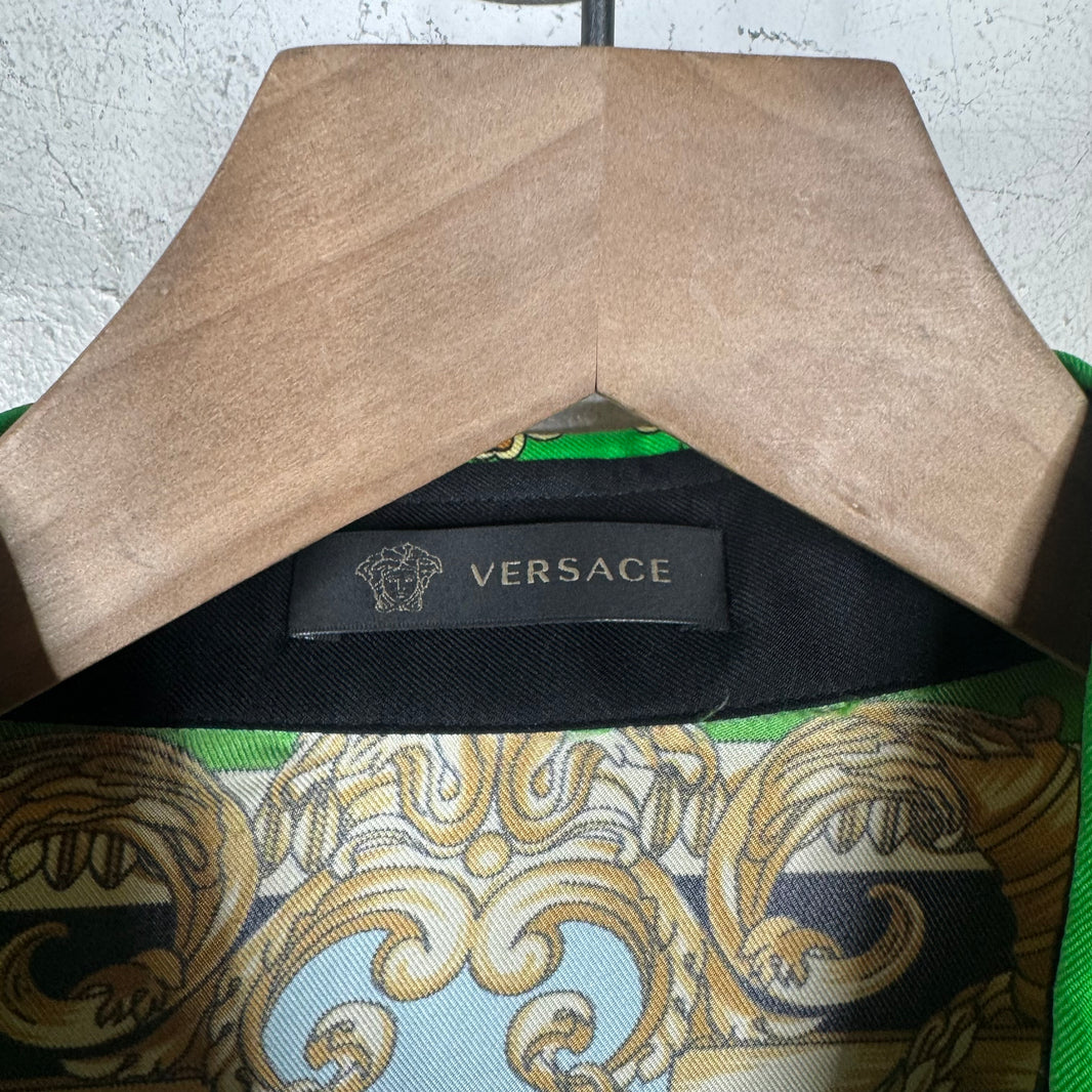 Versace Silk Green Button Up L/S Shirt