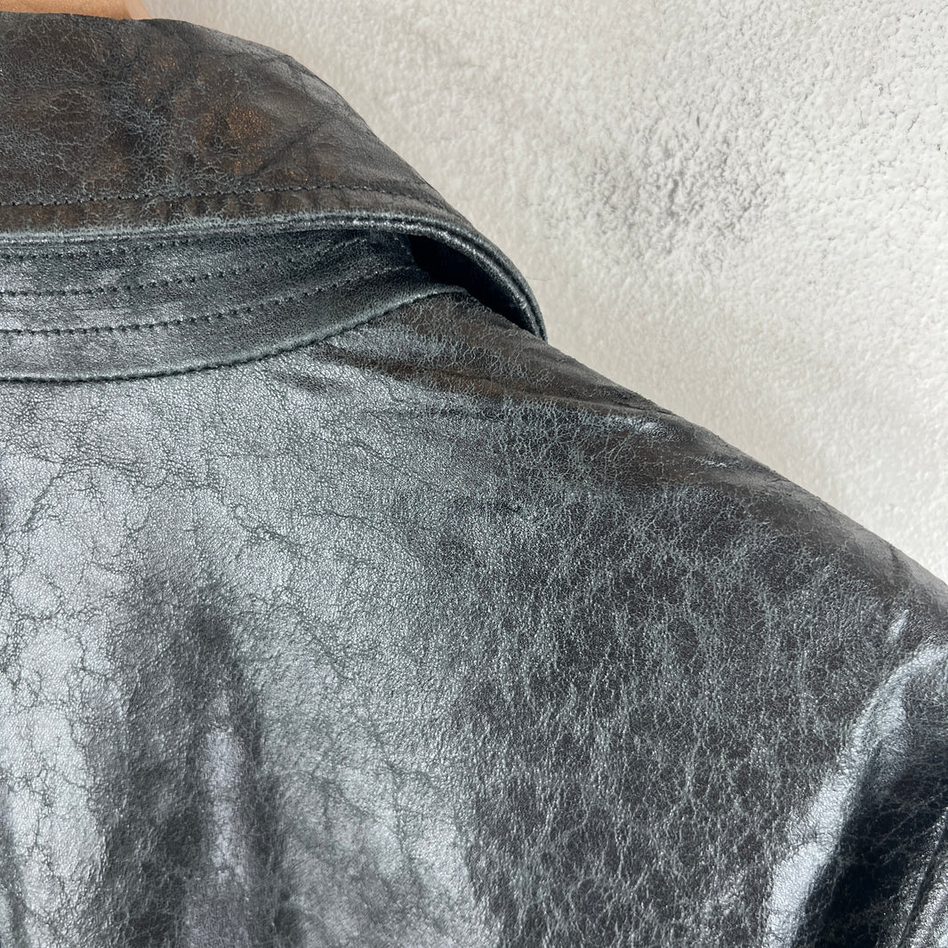 424 Paper Leather Trench Coat
