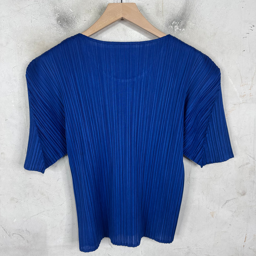 Issey Miyake Pleates Please Blue T-Shirt