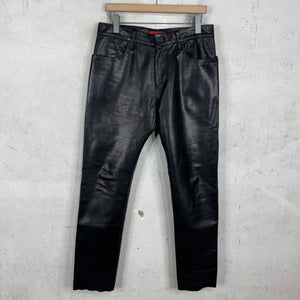 424 Leather Denim Pants