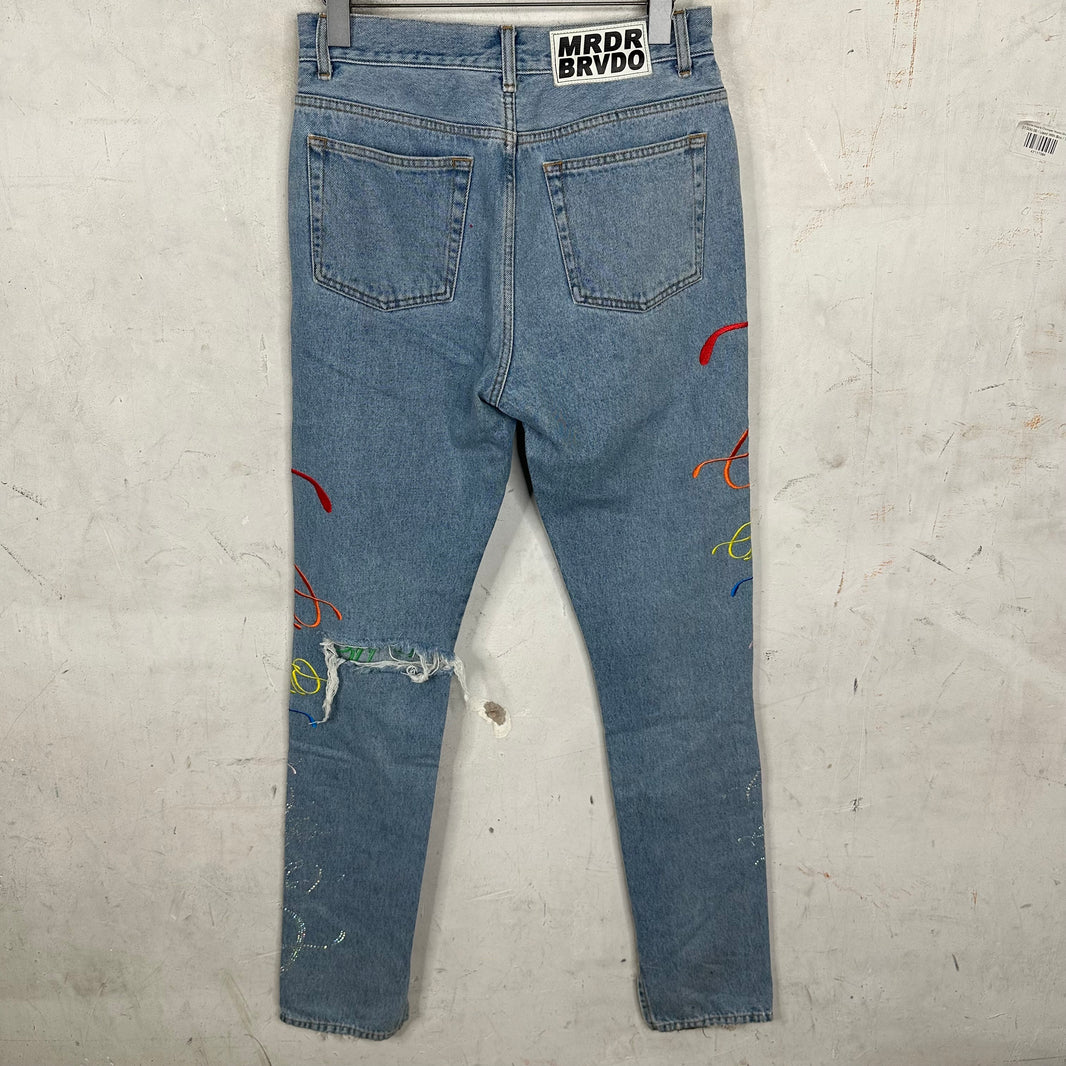 Off White x MRDR BRVDO Embellished Jeans