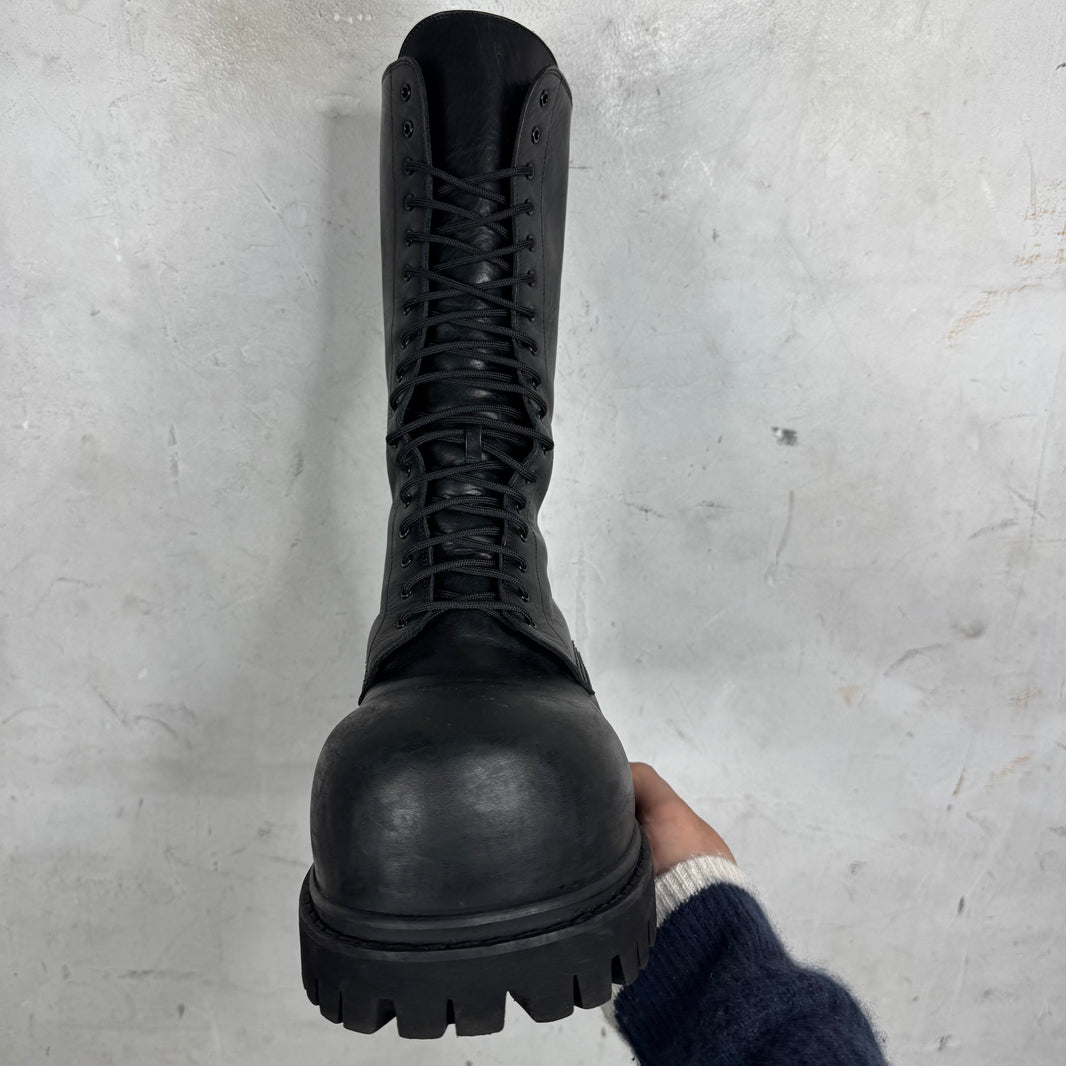 Balenciaga Leather Runway Stomper Boots