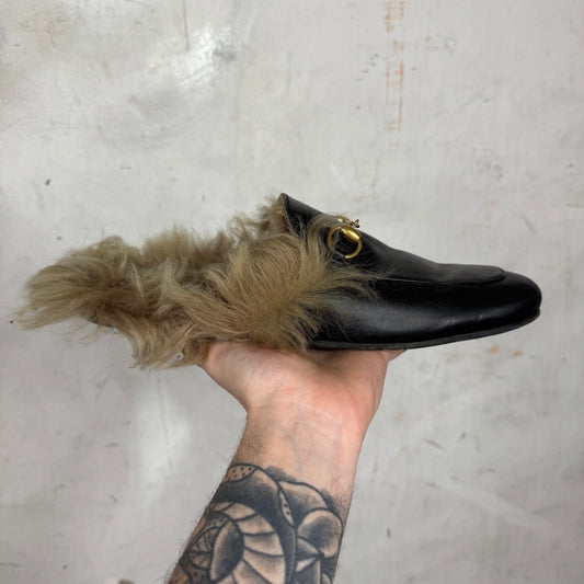 Gucci Furry Horsebit Mule